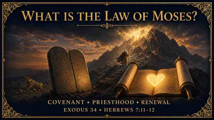 What is the Law of Moses? Mount Sinai, stone tablets, Scripture and the covenant renewed.