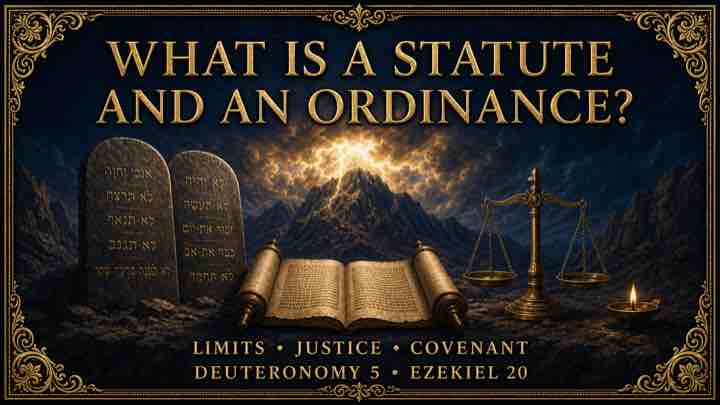 Statute and ordinance: Sinai, tablets, Scripture and scales of justice.
